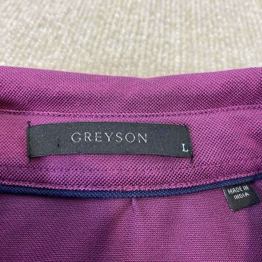 Greyson Polo Shirt Men Large Purple Brrr° Golf Performance DCC Country Club Logo - Picture 5 of 11